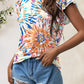 Printed Round Neck Short Sleeve T-Shirt