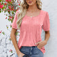 Ruched Scoop Neck Short Sleeve Blouse