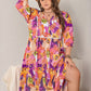 Plus Size Printed Tie Neck Maxi Dress