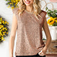 Sequin Round Neck Capped Sleeve Tank