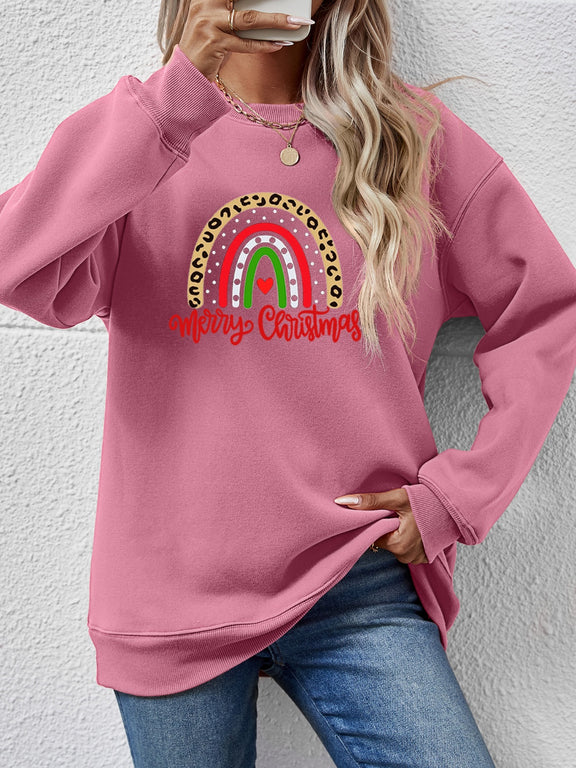 MERRY CHRISTMAS Graphic Sweatshirt Moonlit Mauve