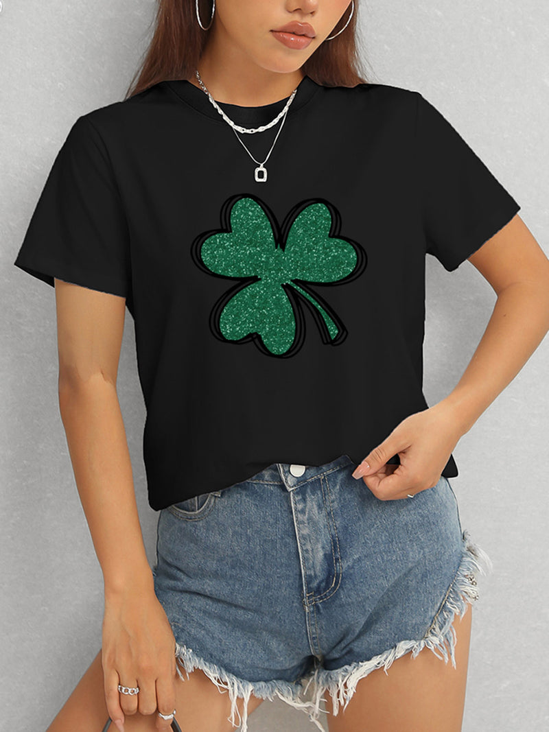 Lucky Clover Round Neck T-Shirt