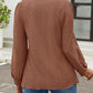 Eyelet Round Neck Long Sleeve Top