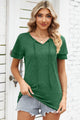 Tie Waist Flutter Sleeve Blouse Dark Green