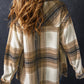 Plaid Pocketed Dropped Shoulder Coat