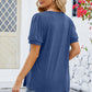 Ruched Scoop Neck Short Sleeve Blouse