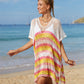 Cutout Striped Cover-Up with Tassel