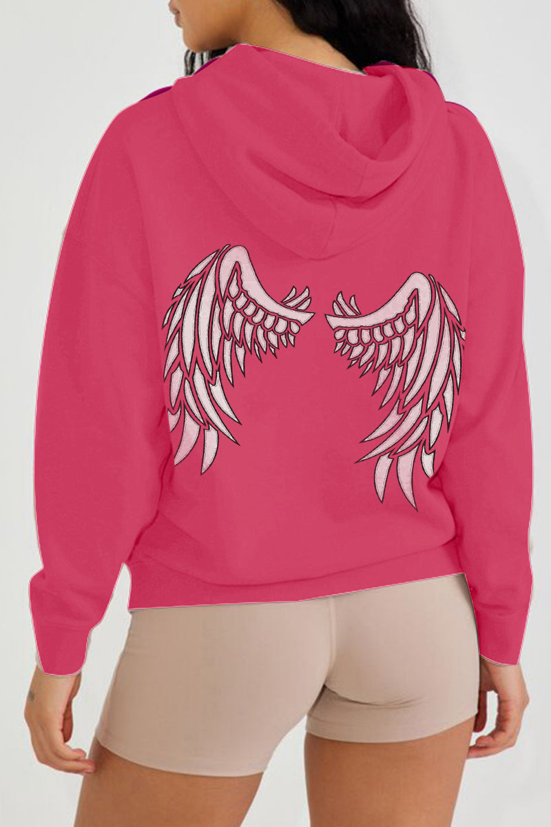 Simply Love Full Size Angel Wings Graphic Hoodie