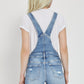 RISEN Distressed Raw Hem Denim Overalls