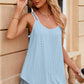 Eyelet Scoop Neck Spaghetti Strap Cami