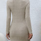 Long Sleeve Ribbed Sweater Dress