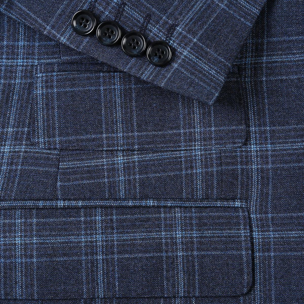 562-4 Men's Slim Fit Wool Stretch Checked Suits