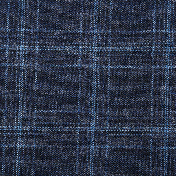 562-4 Men's Slim Fit Wool Stretch Checked Suits