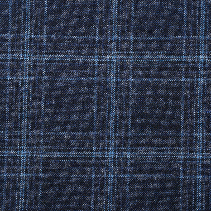 562-4 Men's Slim Fit Wool Stretch Checked Suits