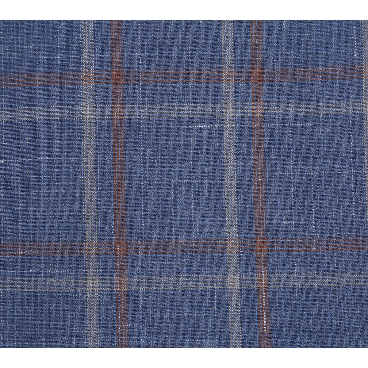 EL72-62-400 Light Steel Blue with Orange Check Wool Suit