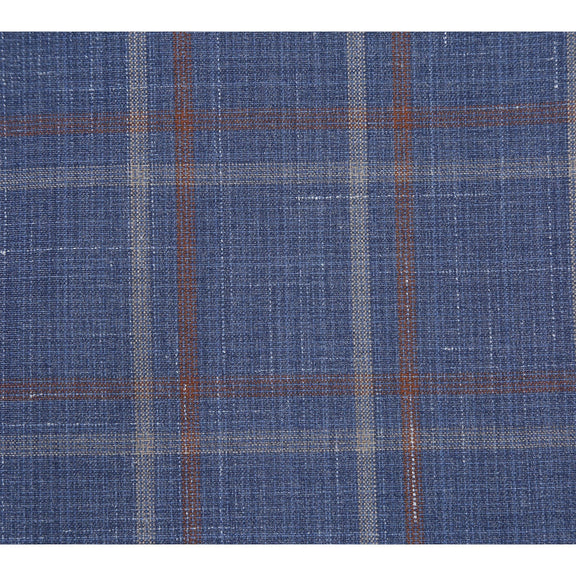 EL72-62-400 Light Steel Blue with Orange Check Wool Suit