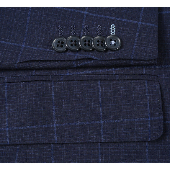 12-55-410EL Midnight Blue Check Suit