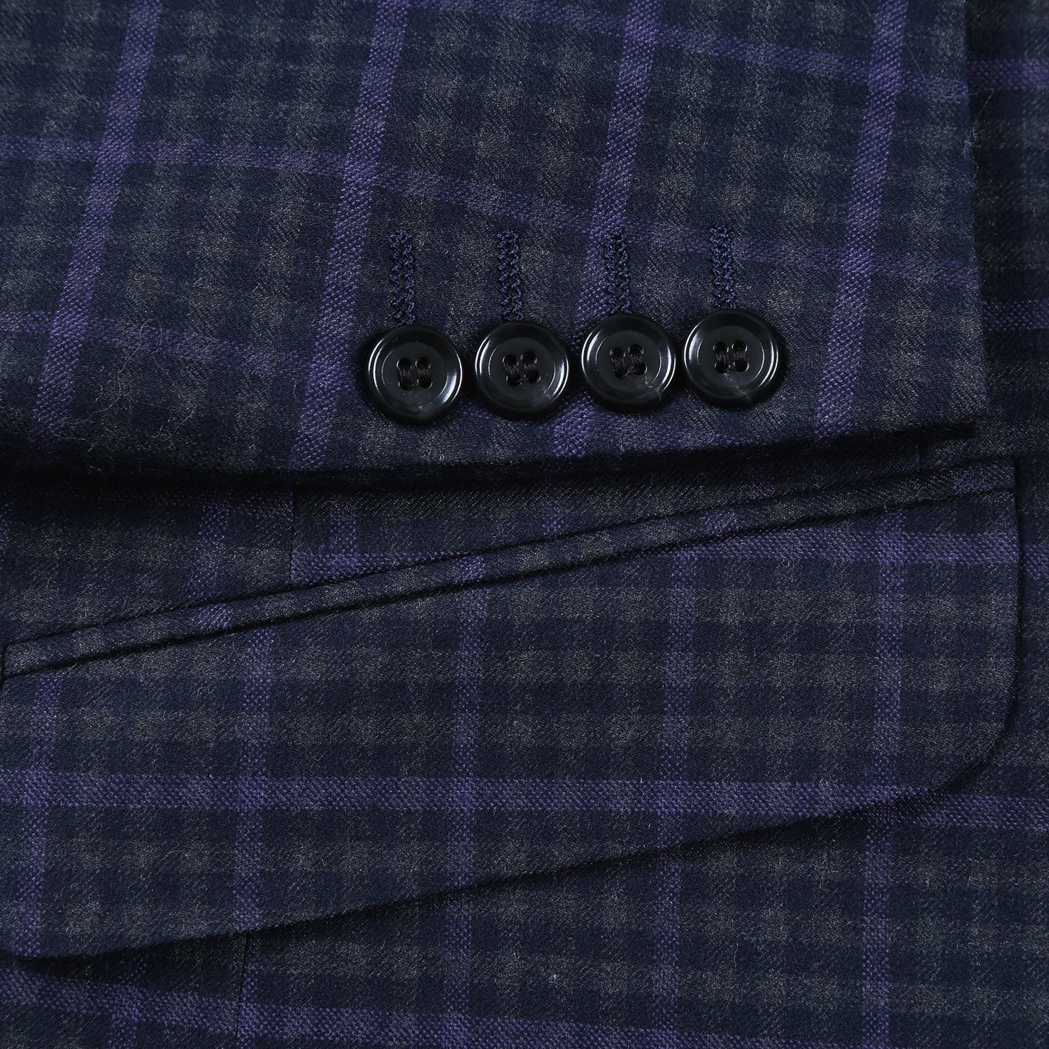 562-6 Men's Slim Fit Wool Stretch Checked Suits