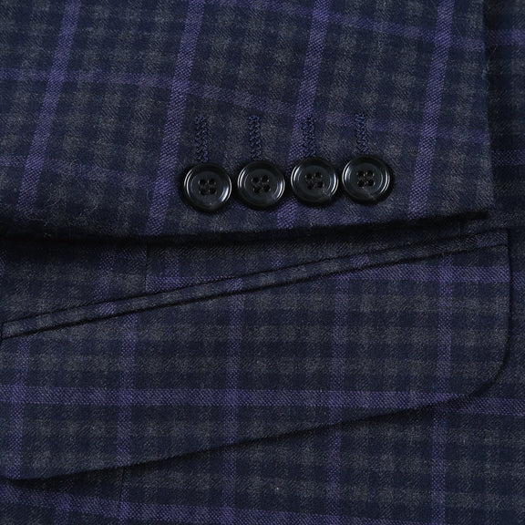 562-6 Men's Slim Fit Wool Stretch Checked Suits