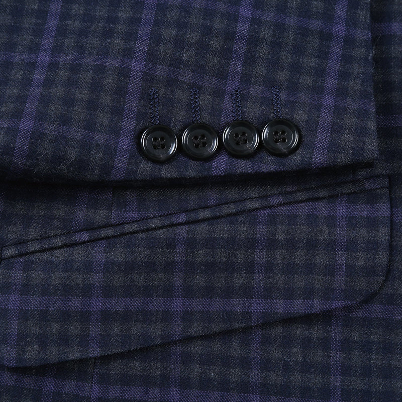 562-6 Men's Slim Fit Wool Stretch Checked Suits