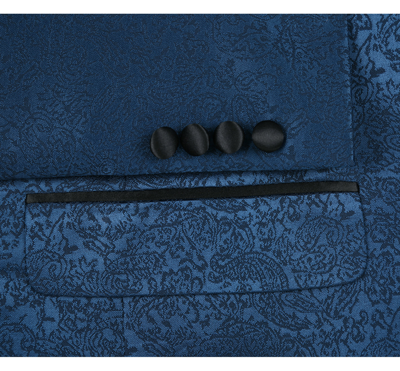 290-4 Men's Slim Fit Peak Lapel Tuxedo Blazer With Embroidered Pattern