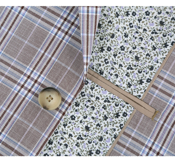 292-7 Men's Slim Fit 2-Piece Single Breasted Check Dress Suit