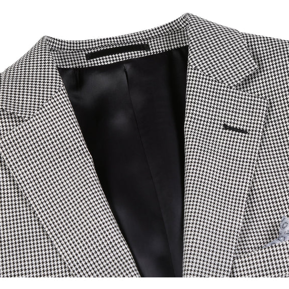 565-20 Men's New Slim Fit Wool Blazer OFF WHITE BLACK L44 New Slim Fit