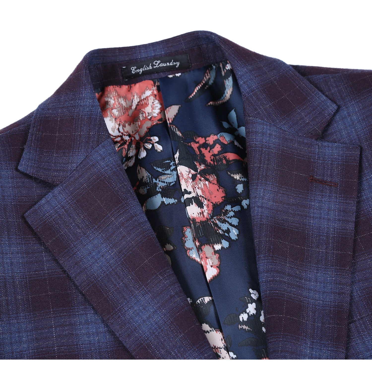 EL62-67-750 Blue with Black Check Wool Suit