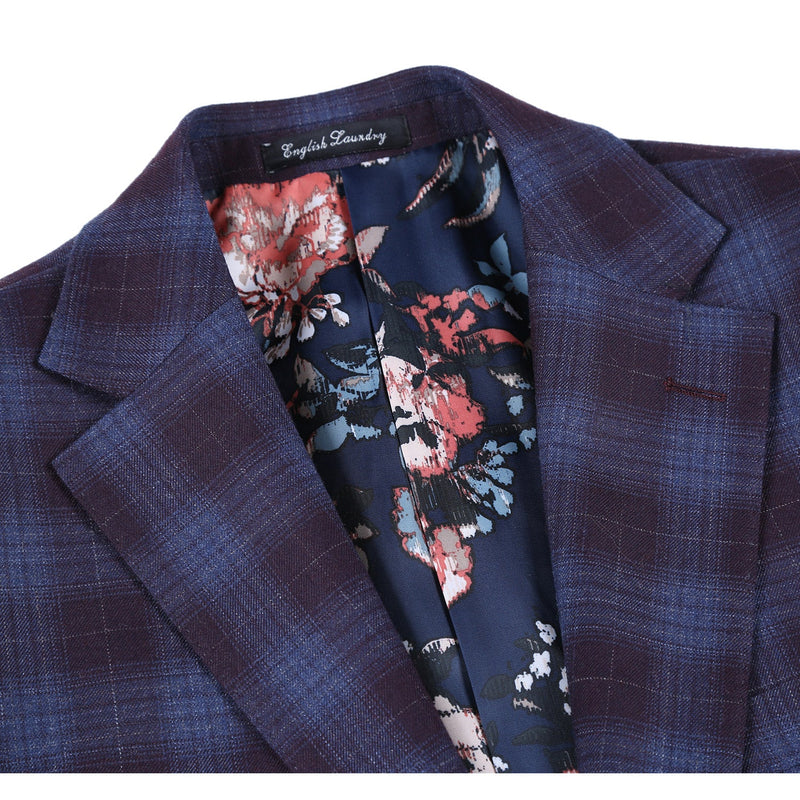 EL62-67-750 Blue with Black Check Wool Suit