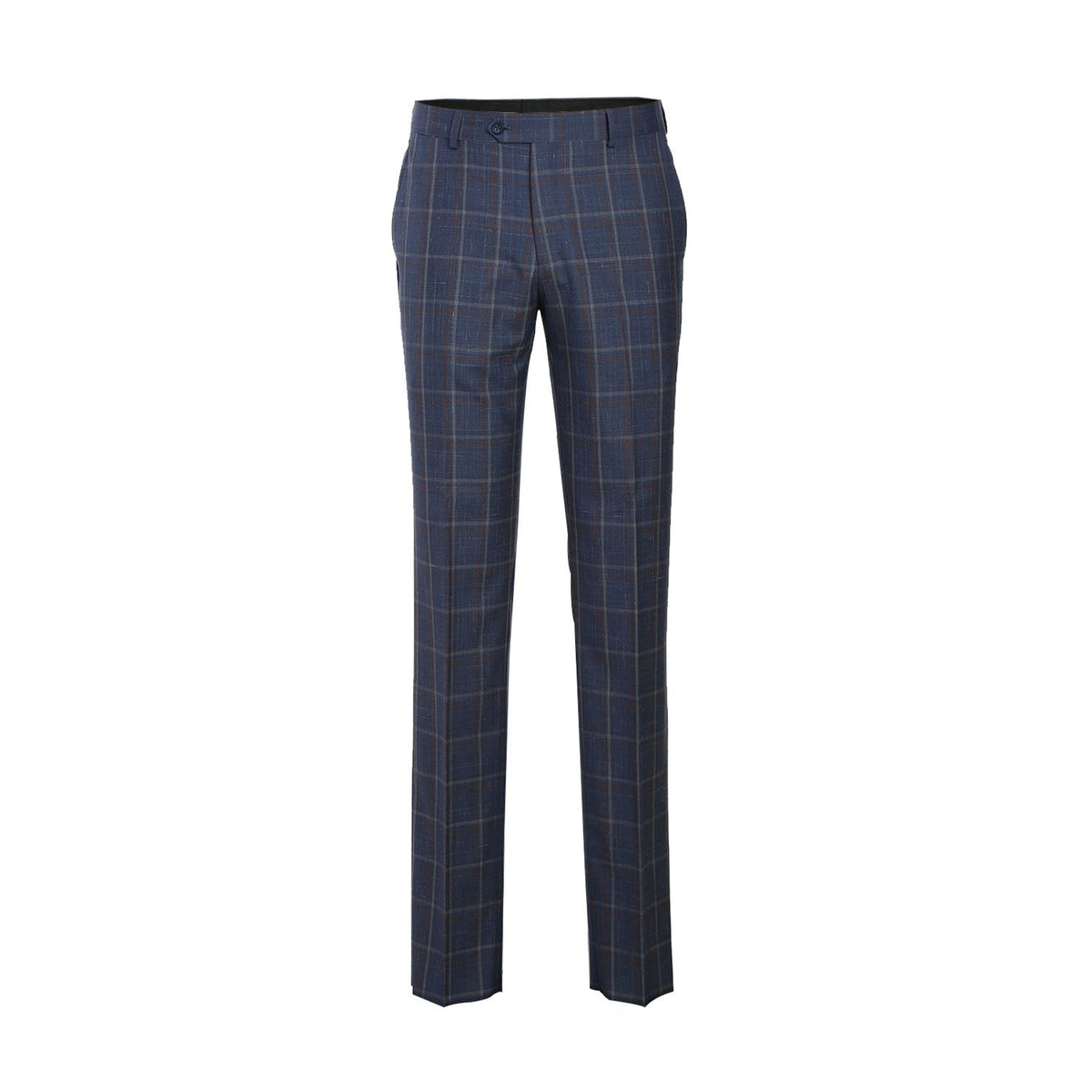 EL72-62-400 Light Steel Blue with Orange Check Wool Suit