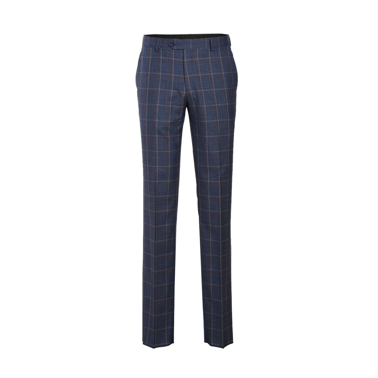 EL72-62-400 Light Steel Blue with Orange Check Wool Suit