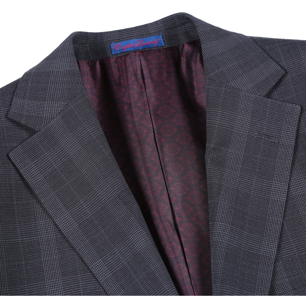 72-52-095EL Charcoal Checked Notch Suit