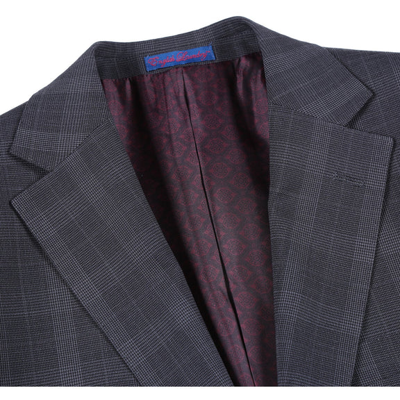 72-52-095EL Charcoal Checked Notch Suit