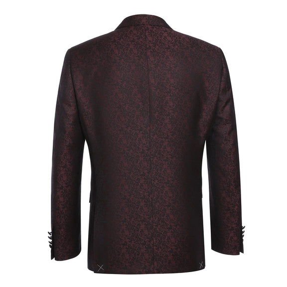 290-5 Men's Slim Fit Burgundy Tuxedo Blazer
