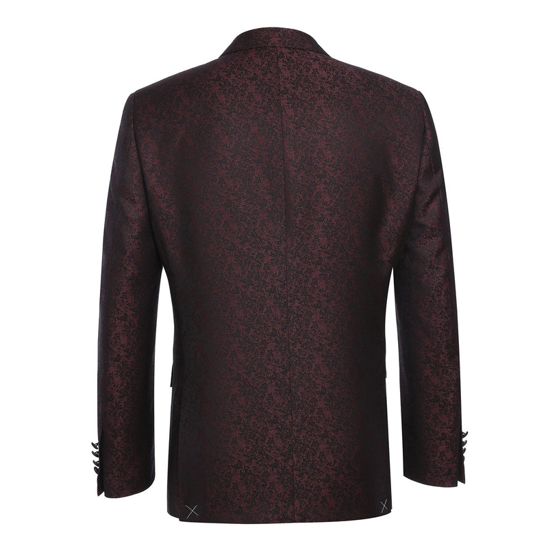 290-5 Men's Slim Fit Burgundy Tuxedo Blazer