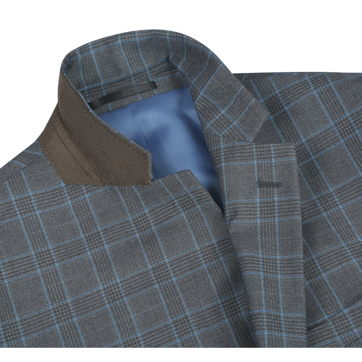 293-5 Men's Two Piece Classic Fit Windowpane Check Dress Suit