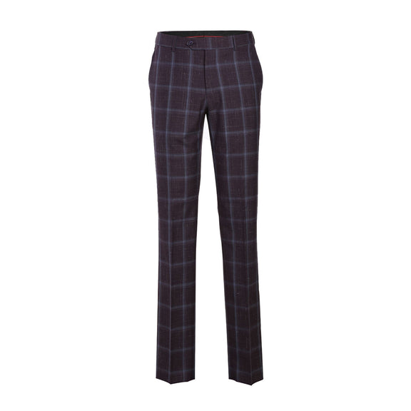 EL72-62-900 Purple Window Pane Check Wool Suit