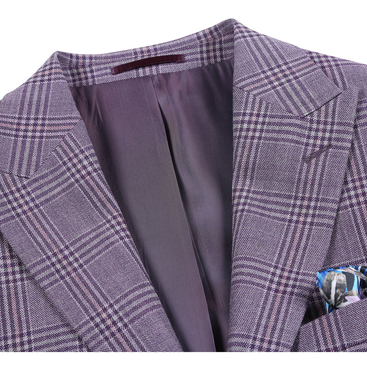 567-2 Men's New Slim Fit Wool Blazer PURPLE L44 New Slim Fit