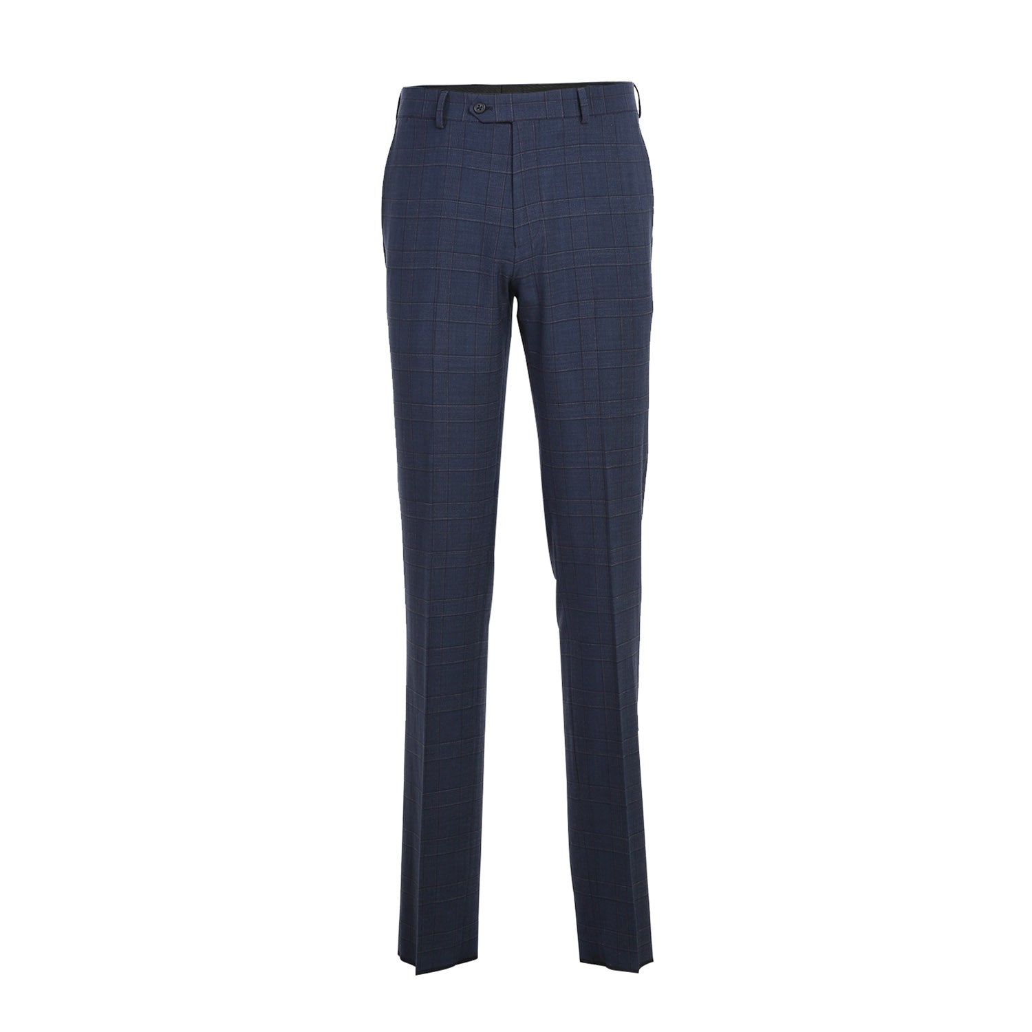 EL72-58-410 Prussian Blue Window Pane Check Wool Suit