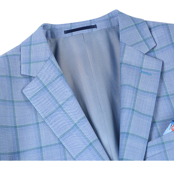 565-1 Men's Classic Fit Wool Blazer BLUE L44 Classic Fit