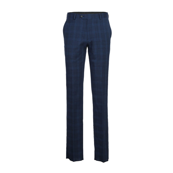 EL72-50-412 Airforce Blue Plaid Wool Suit