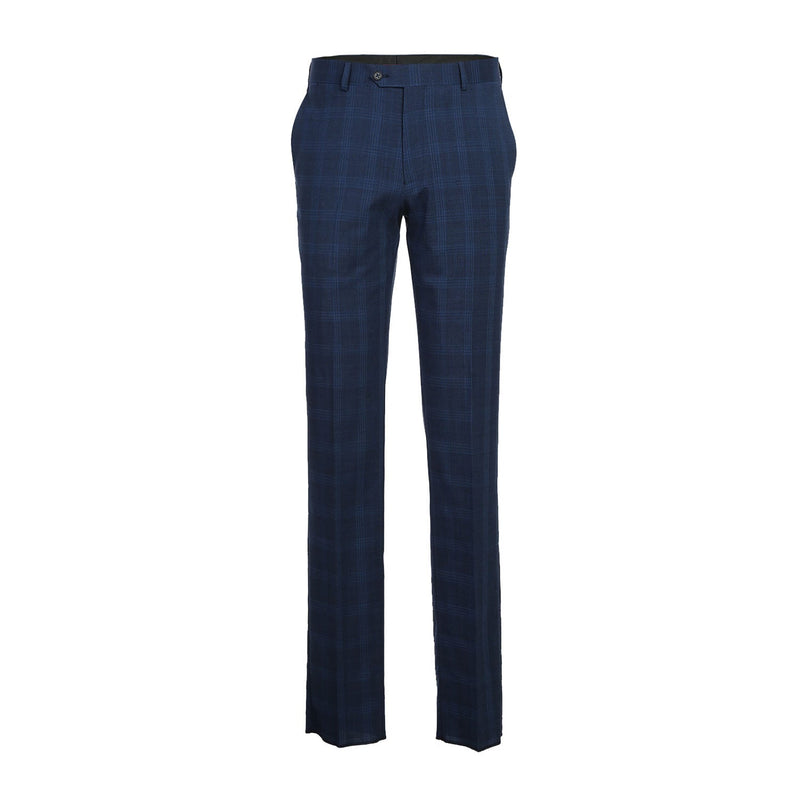 EL72-50-412 Airforce Blue Plaid Wool Suit