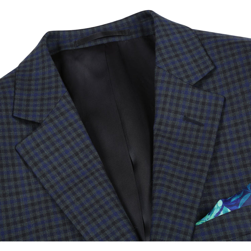 567-4 Men's New Slim Fit Wool Blazer GREEN L44 New Slim Fit