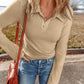 Collared Neck Long Sleeve Top