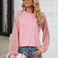 Round Neck Lace Long Sleeve Top