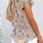 Floral V-Neck Flutter Sleeve Blouse