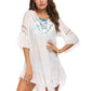 Backless Cutout Three-Quarter Sleeve Cover Up