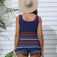 Striped V-Neck Knit Tank