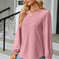 Round Neck Flounce Sleeve T-Shirt