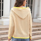 Angel Wings Ribbed Dropped Shoulder Hooded Sweater